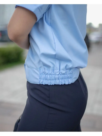 Рубашка Полиция, цвет бледно-голубой, женская, короткий рукав - интернет магазин Полигон