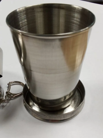 Складной стакан с карабином, 150 мл, d-6.5 см - интернет магазин Полигон