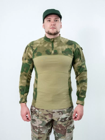 Рубашка боевая, тактическая, длинный рукав, цвет зеленый мох - интернет магазин Полигон