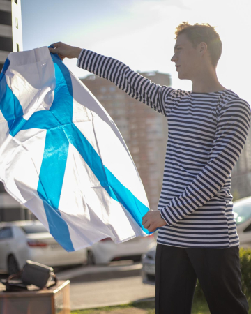 Флаг Андреевский, белый, синий 90х135 см - интернет магазин Полигон