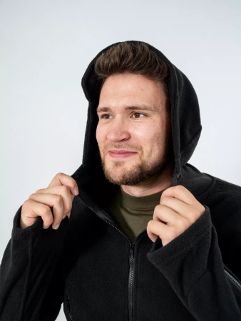 Куртка Флисовая Тактическая, Цвет Черный - интернет магазин Полигон