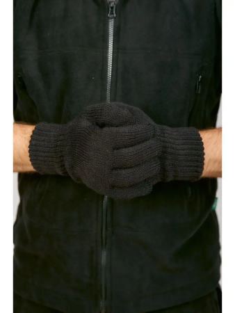 Перчатки 2ой вязки, черный, зима - интернет магазин Полигон