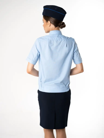 Рубашка Полиция, цвет бледно-голубой, женская, короткий рукав - интернет магазин Полигон