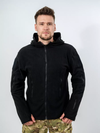 Куртка Флисовая Тактическая, Цвет Черный - интернет магазин Полигон