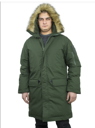Куртка зимняя Офисная Аляска, цвет Оливковый (УЦЕНКА)  - интернет магазин Полигон