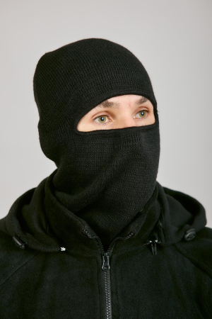 Маска Лыжник (1 отверстие), черный, пан, шерсть - интернет магазин Полигон