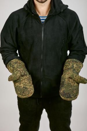 Рукавицы утепленные, зеленый - интернет магазин Полигон