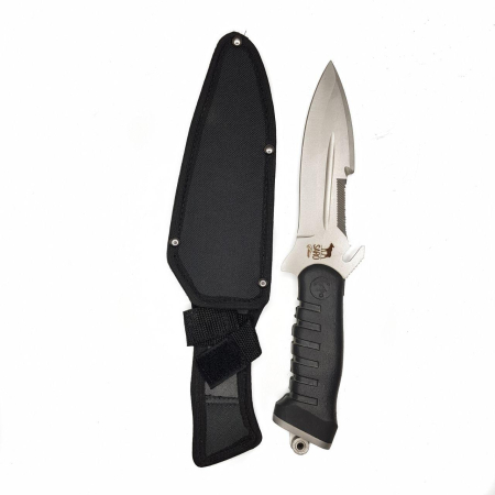 Нож Саро Акула (клинок матовый), черный 28 см рукоятка резина - интернет магазин Полигон