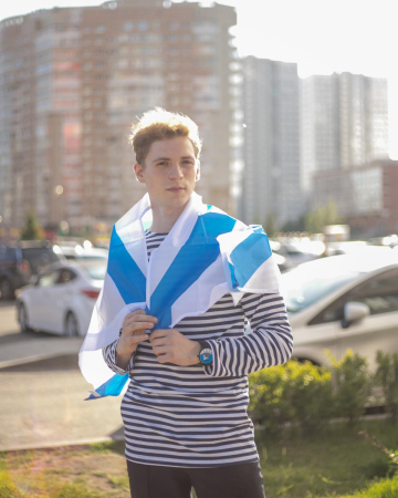 Флаг Андреевский, белый, синий 90х135 см - интернет магазин Полигон