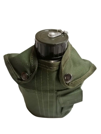 Фляга с котелком в чехле, оливковый, алюминий - интернет магазин Полигон