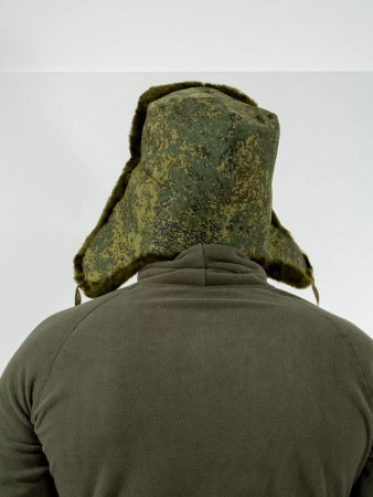 Шапка-ушанка ВКБО офицерская с кокардой из овчины, зеленый, овчина - интернет магазин Полигон