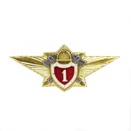 Значок МЧС 1 класс, серебристый, золотой, металл - интернет магазин Полигон