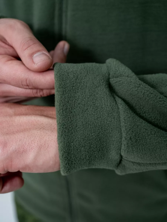 Толстовка на молнии, оливковый, флис - интернет магазин Полигон