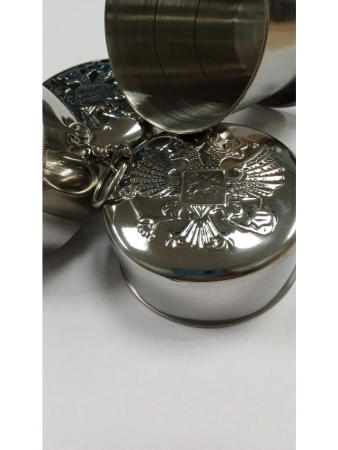 Складной стакан с карабином "Герб РФ", 150 мл - интернет магазин Полигон