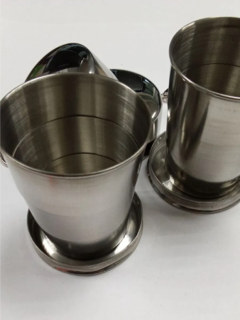 Складной стакан с карабином, 150 мл, d-6.5 см - интернет магазин Полигон